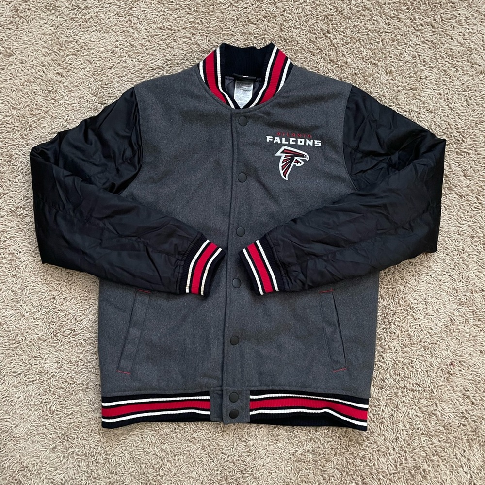 Atlanta Falcons NFL Letterman Varsity Full Snap Jacket Size Youth Large